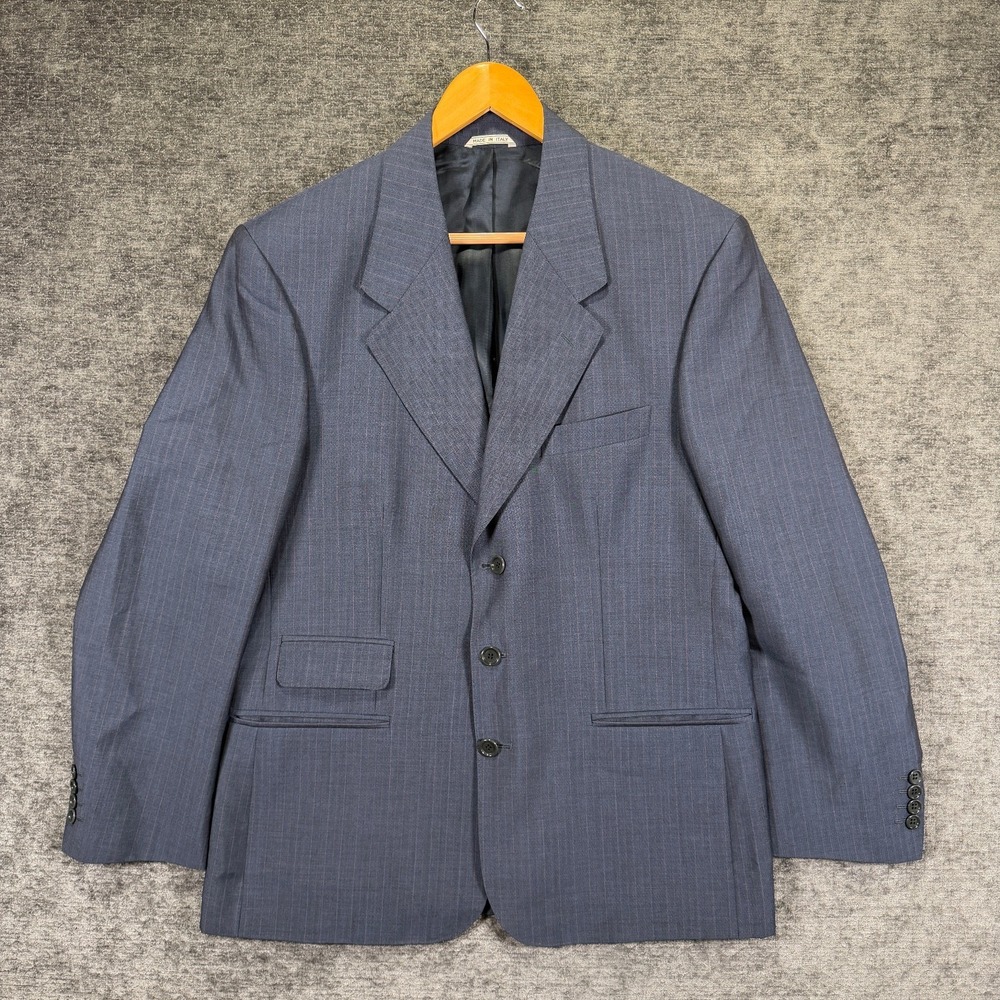 Chiavari Lanificio Policarpo Blazer Sport Coat Pinstripe Blue 42R